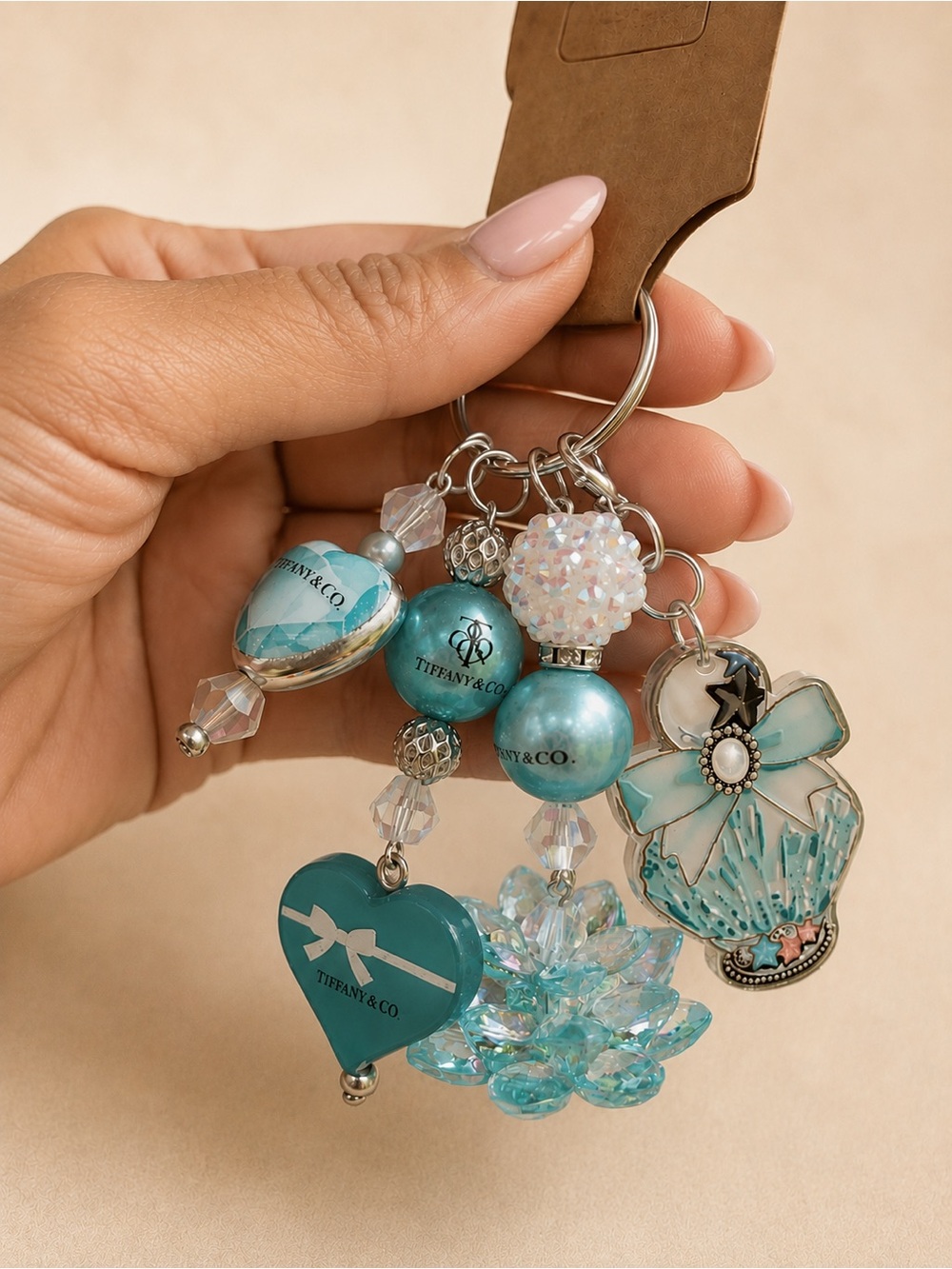 💎 Handmade Tiffany Blue Inspired Charm Keychain / Bag Charm